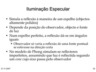 Modelos de Iluminacao