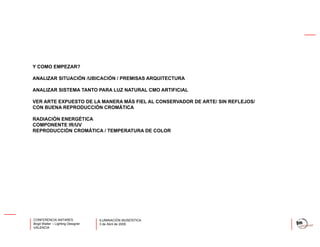 Iluminación Museistica