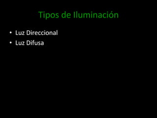 Tipos de IluminaciónLuz DireccionalLuz Difusa