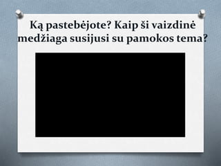 Ką pastebėjote? Kaip ši vaizdinė
medžiaga susijusi su pamokos tema?
 