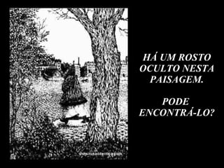 HÁ UM ROSTO OCULTO NESTA PAISAGEM. PODE  ENCONTRÁ-LO? 