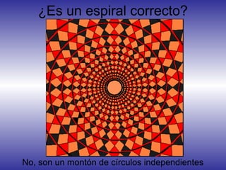 ¿Es un espiral correcto?
No, son un montón de círculos independientes
 