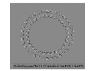 Olhe fixamente o pontinho e mova a cabeça para frente e para trás. 