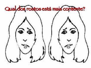Qual dos rostos está mais contente? 