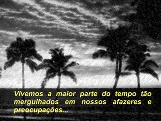 Vivemos a maior parte do tempo tão mergulhados em nossos afazeres e preocupações... 
