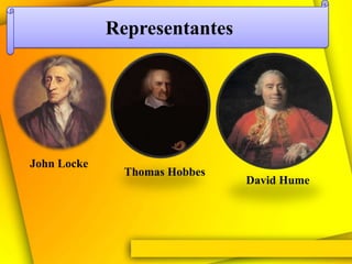 Representantes




John Locke
               Thomas Hobbes
                               David Hume
 