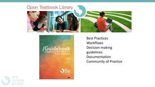 Best Practices
Workflows
Decision making
guidelines
Documentation
Community of Practice
 