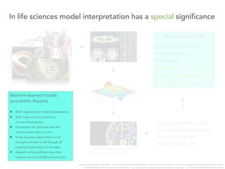 In life sciences model interpretation has a special significance
At this point the model
knows something about
the world t...