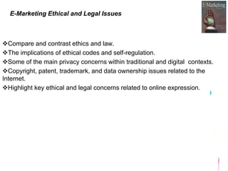 E Marketing Ethical and Legal Issues | PPT