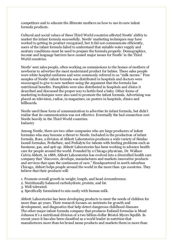 nestle international marketing case In this report we are trying to investigate and analyse the marketing activities of nestle for nestle, their international marketing practices in the case. nestle international marketing case In this report we are trying to investigate and analyse the marketing activities of nestle for nestle, their international marketing practices in the case.