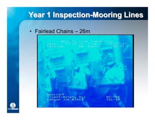 Year 1 Inspection-Mooring Lines
       Inspection-Mooring

• Fairlead Chains – 26m
 