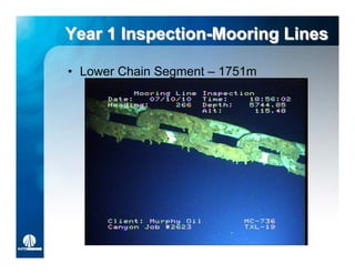 Year 1 Inspection-Mooring Lines
       Inspection-Mooring

• Lower Chain Segment – 1751m
 
