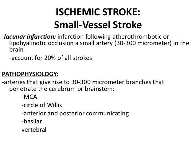 What does small vessel ischemic disease mean on an MRI?