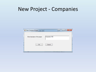 New Project - Companies
 