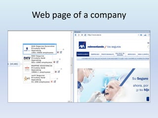 Web page of a company
 