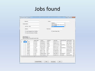 Jobs found
 
