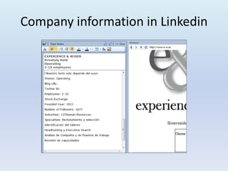 Company information in Linkedin
 