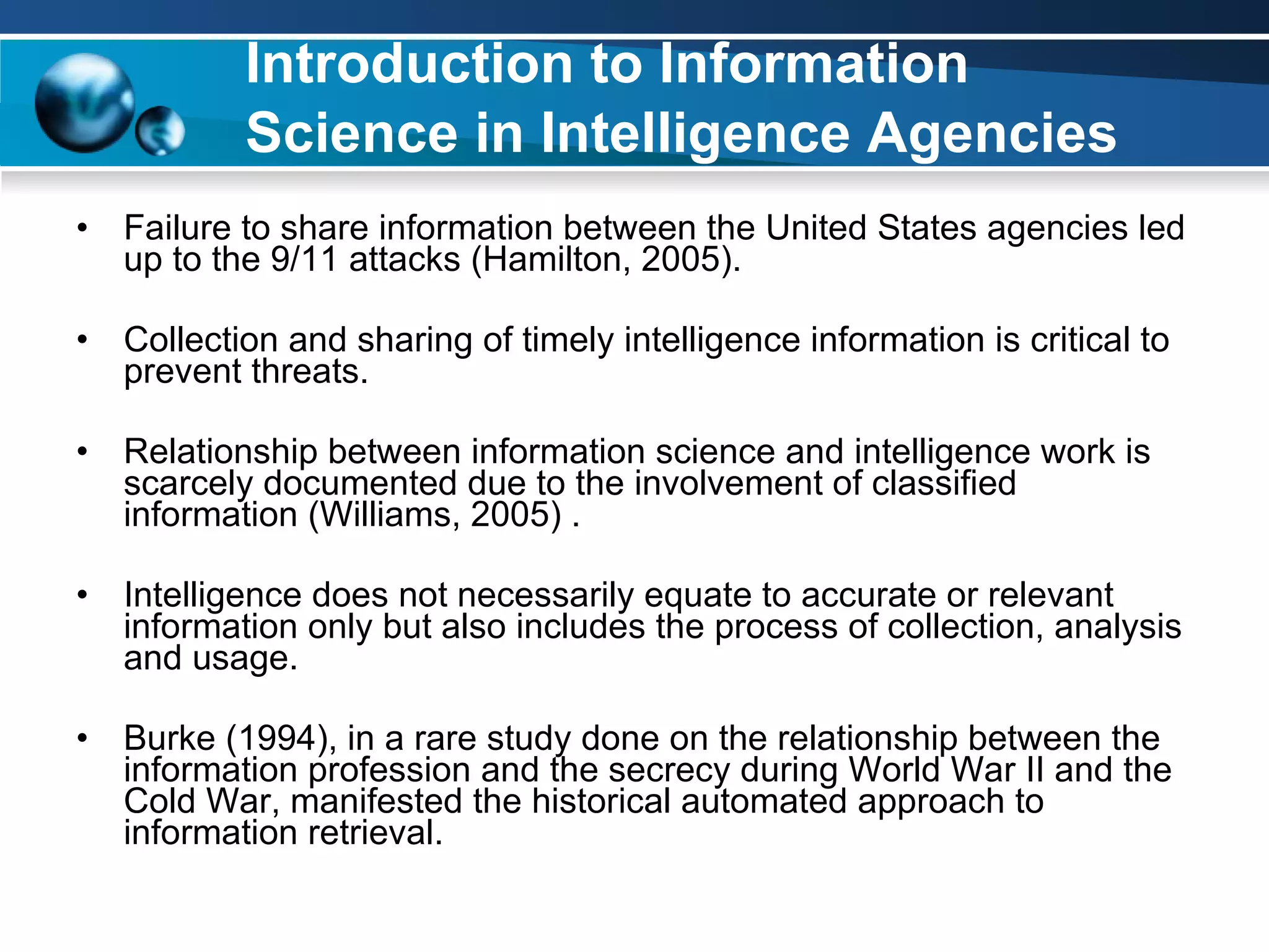 Information Gathering in Intelligence Agencies | PPT