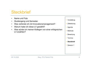 Innovationsmanagement 2.0 - Session 1 (WS2008/09)