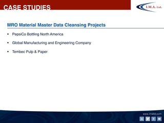 MRO Material Master Data Cleansing Case Studies | PDF