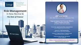 Risk Management and the Role of Finance in the New Normal Era | PDF