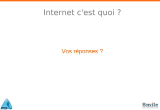 Internet c'est quoi ?
Vos réponses ?
 