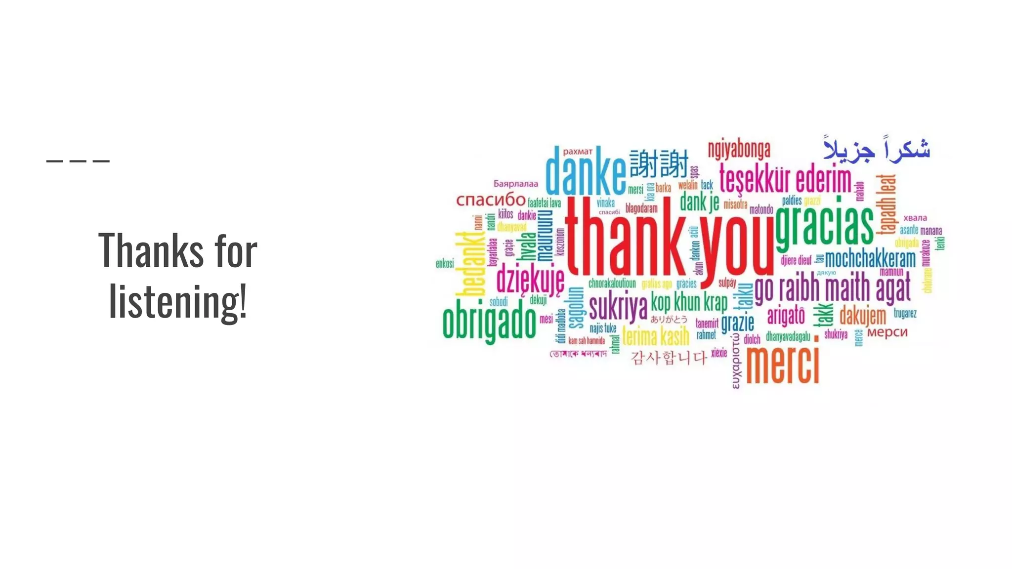 Thanks for
listening!
 