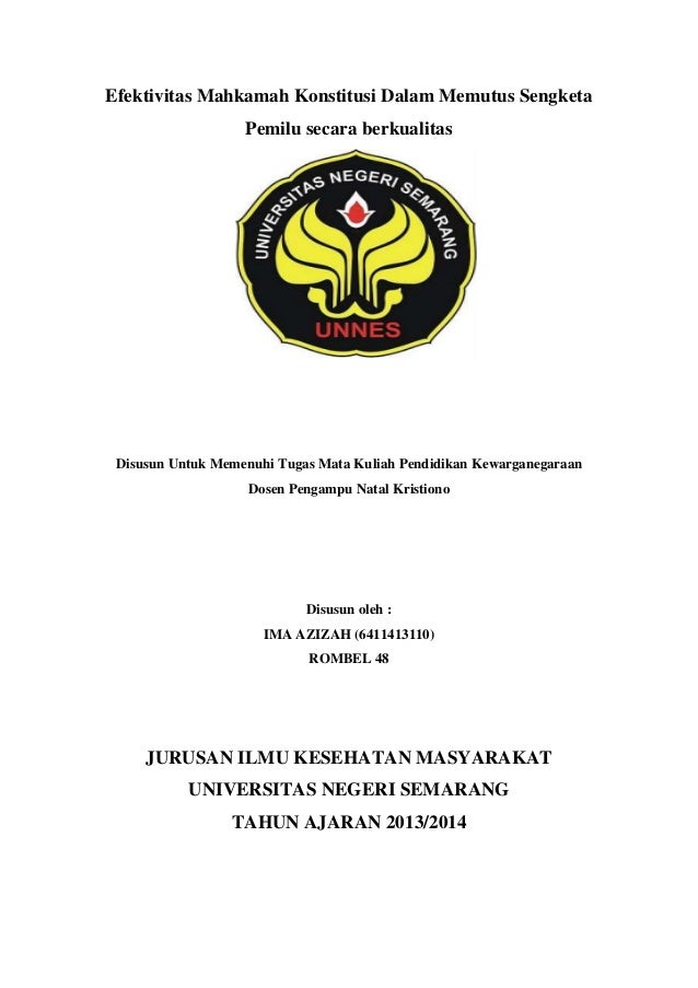 Efektifitas Mahakamah Konstitusi Dalam Sengketa Pemilu Ima Azizah 64