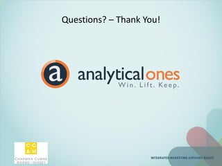 Questions? – Thank You!
 