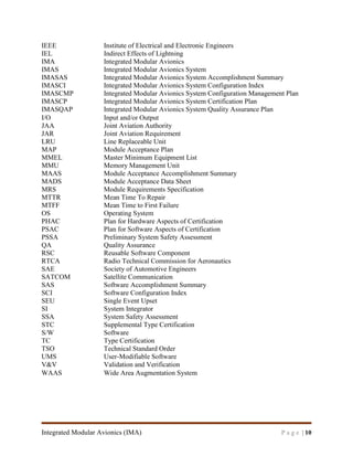 Report on Integrated Modular Avionics (DO-297/ED-124) for Requirement ...