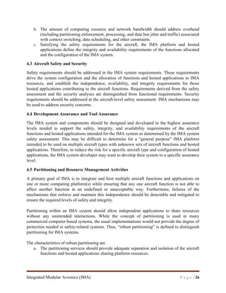 Report on Integrated Modular Avionics (DO-297/ED-124) for Requirement ...