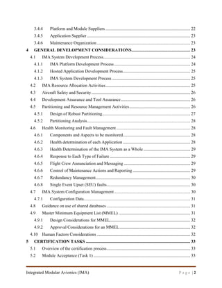 Report on Integrated Modular Avionics (DO-297/ED-124) for Requirement ...