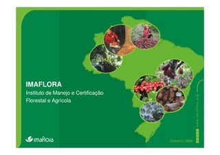 IMAFLORA
Instituto de Manejo e Certificação
Florestal e Agrícola




                                     Outubro, 2009
 