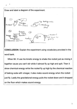 The baking soda and vinegar experiment