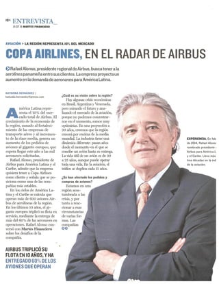 Copa Airlines en el radar de airbus