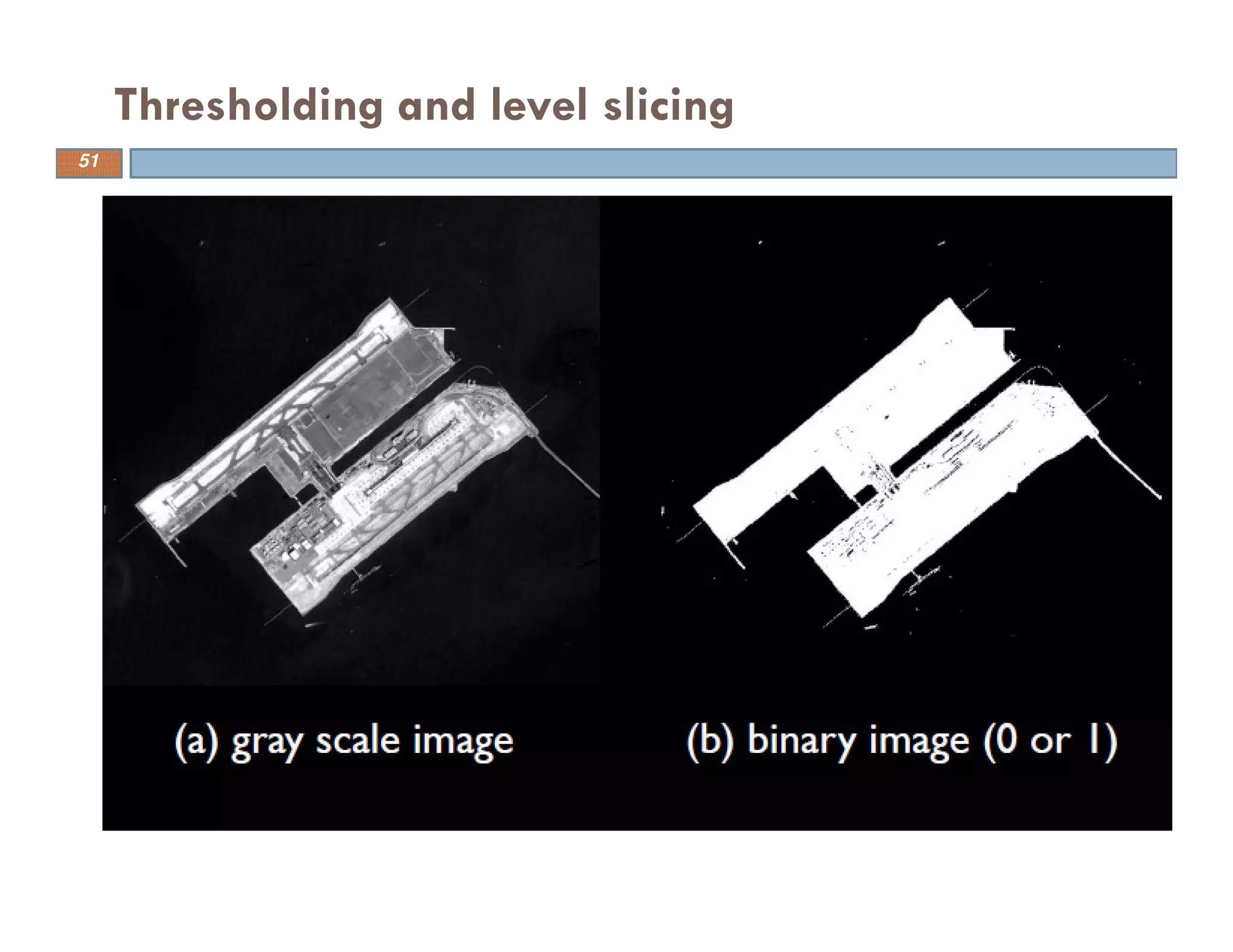 Thresholding and level slicing
51
 