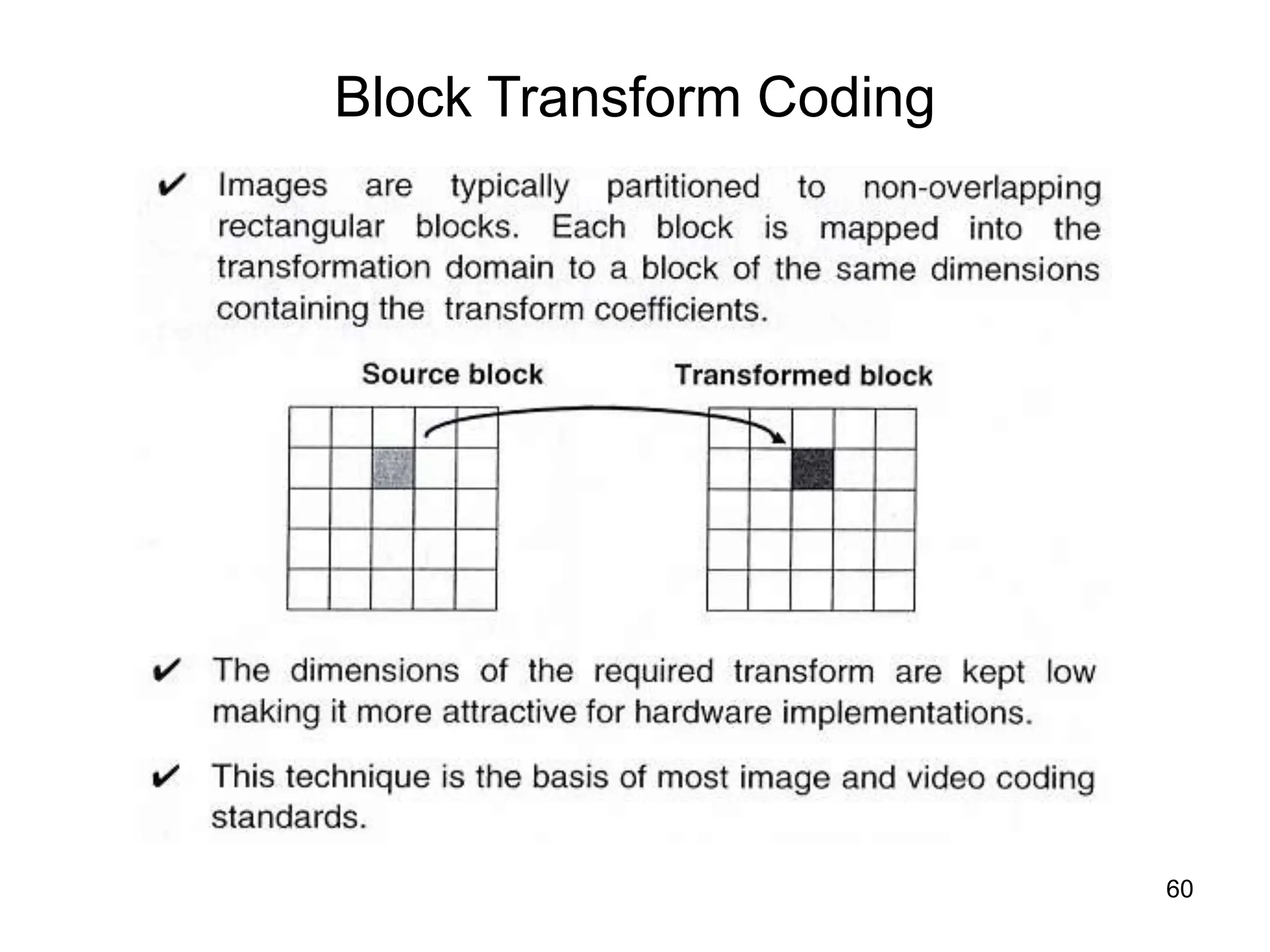 60
Block Transform Coding
 