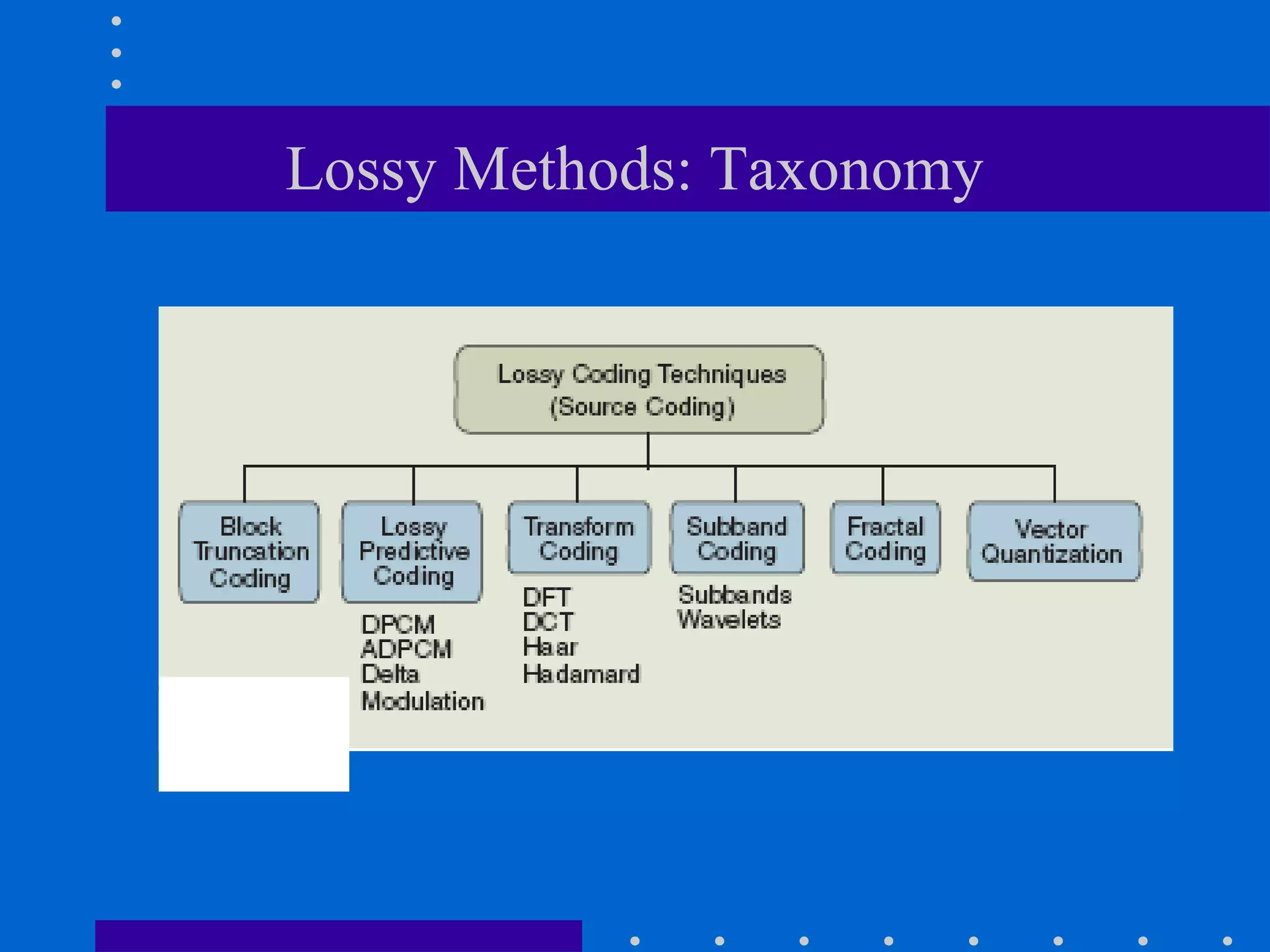 Lossy Methods: Taxonomy
 