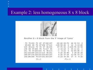 Example 2: less homogeneous 8 x 8 block
 