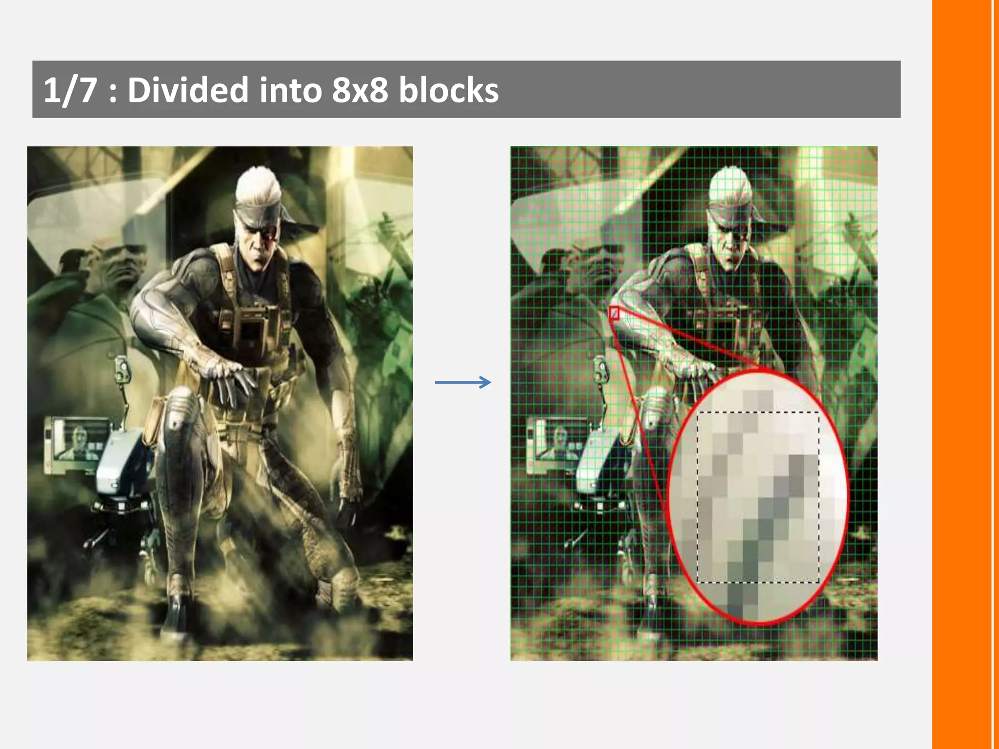1/7 : Divided into 8x8 blocks

 