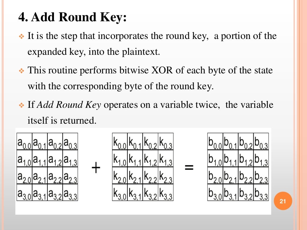 Image encryption using aes key expansion