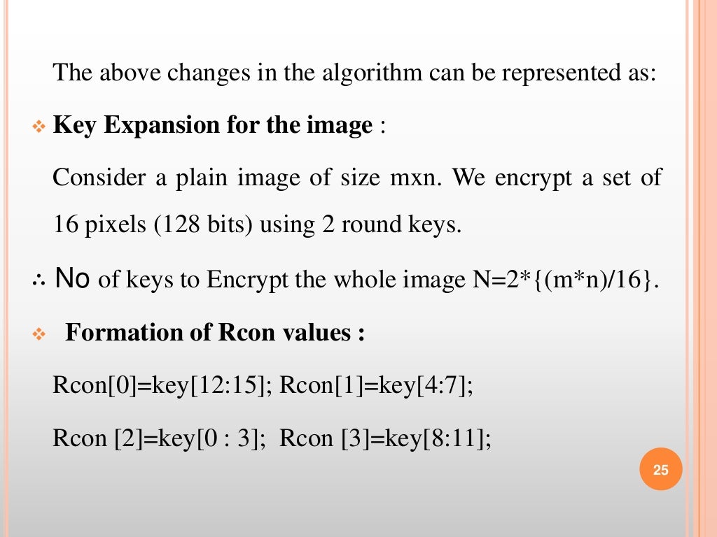 Image encryption using aes key expansion