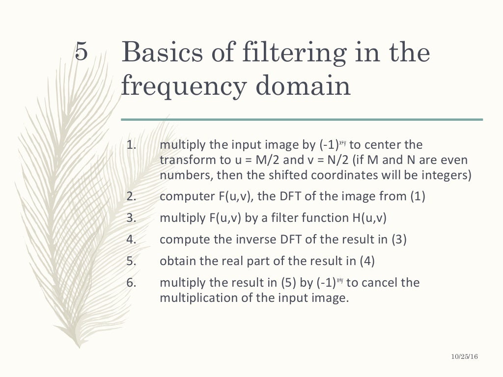 Sharpening using frequency Domain Filter