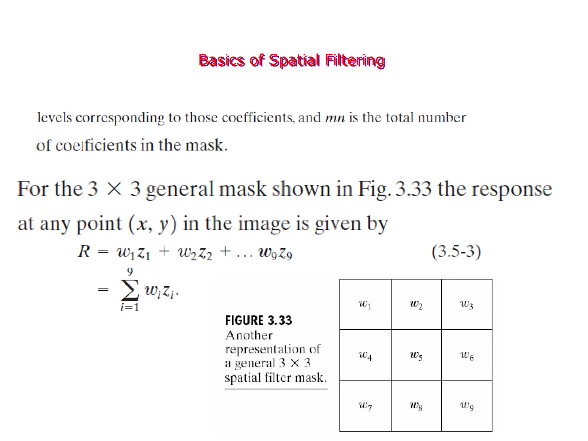 Basics of Spatial Filtering
 