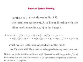Basics of Spatial Filtering
 