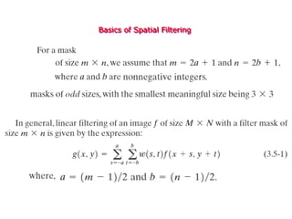 Basics of Spatial Filtering
 