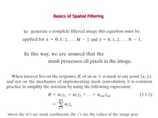 Basics of Spatial Filtering
 