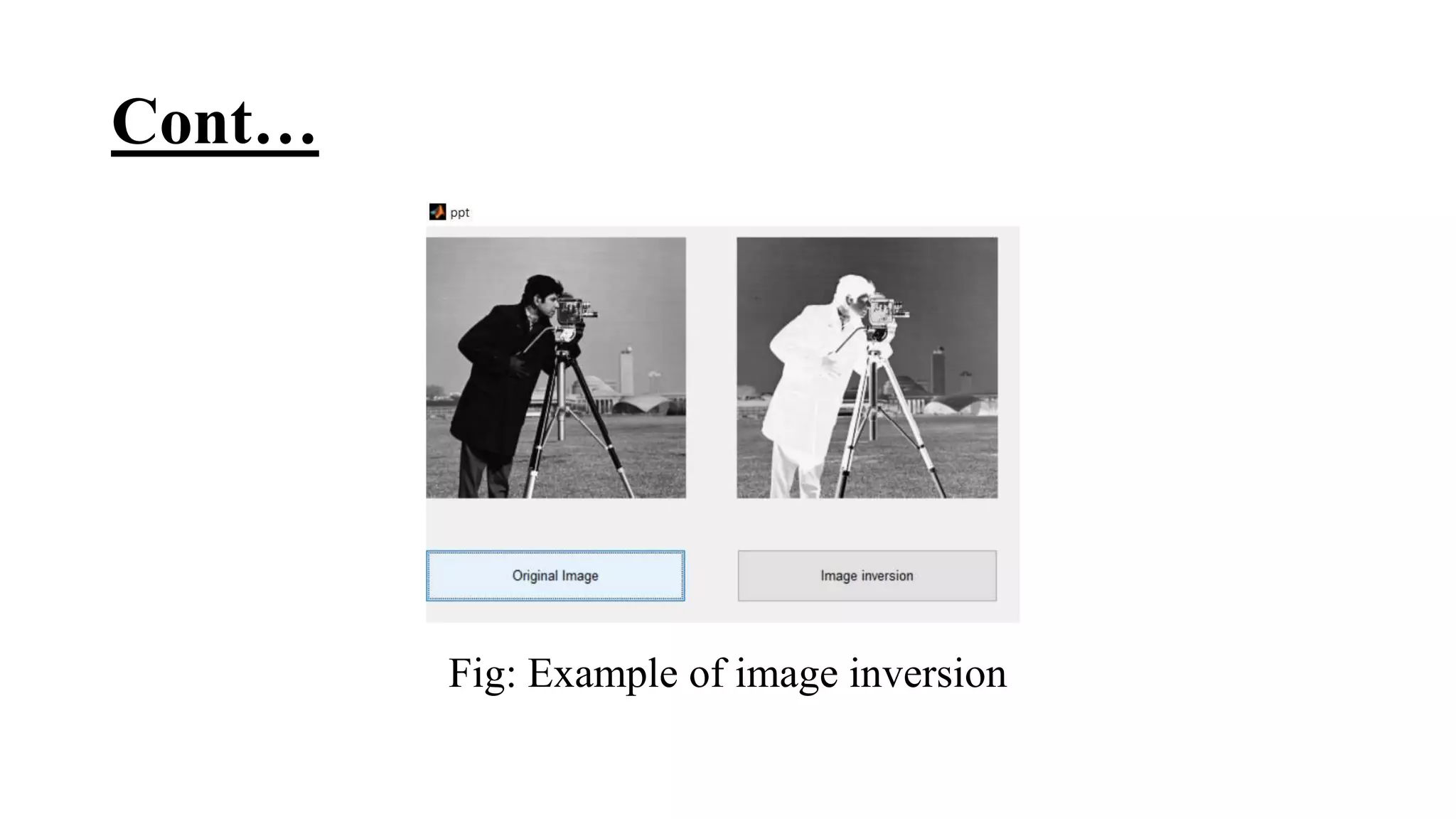 Cont…
Fig: Example of image inversion
 