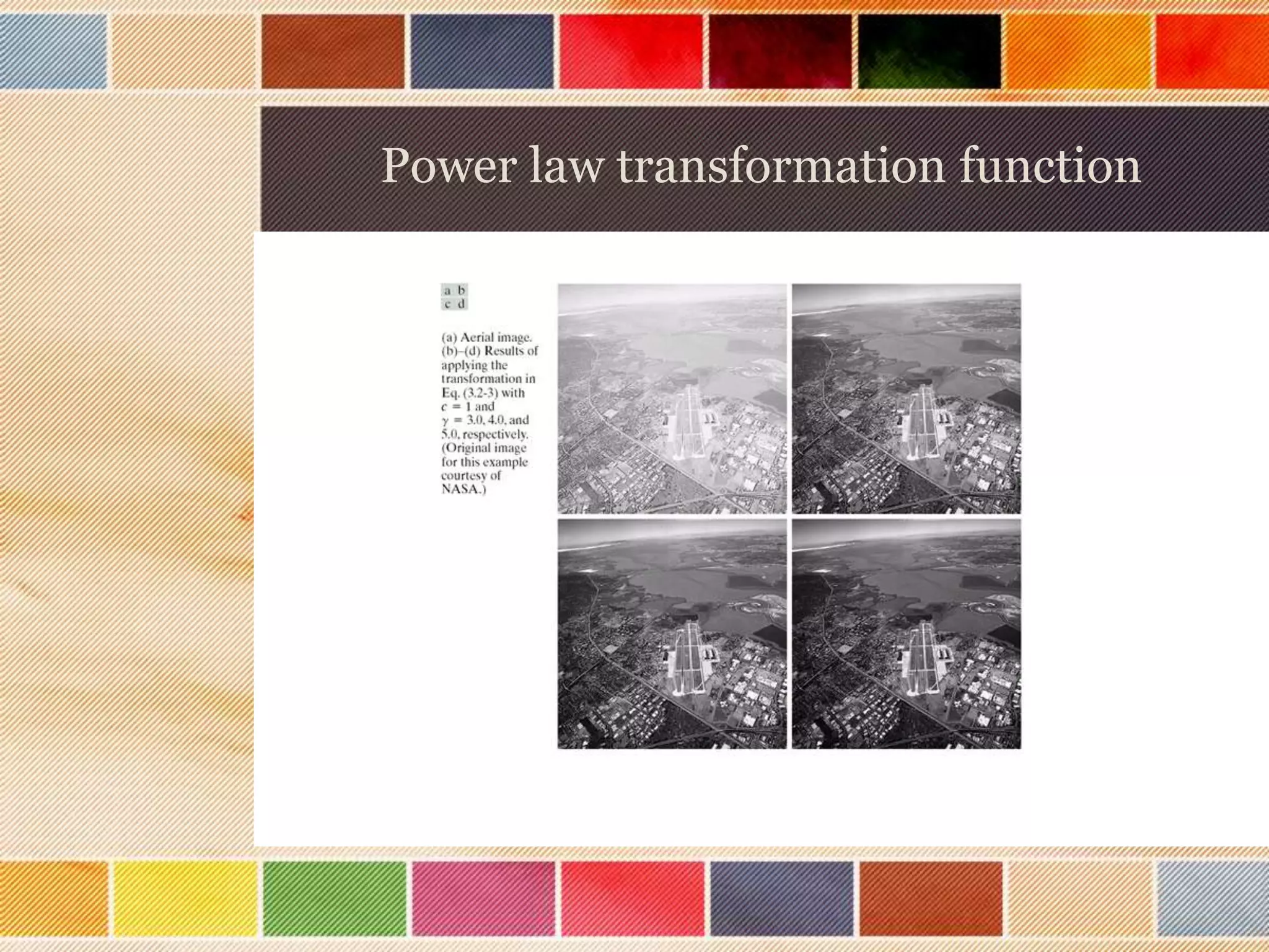 Power law transformation function
 