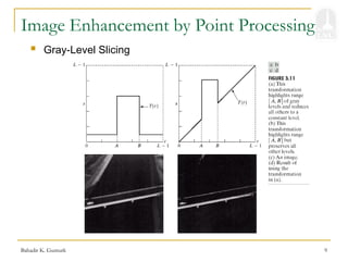 Bahadir K. Gunturk 9
Image Enhancement by Point Processing
 Gray-Level Slicing
 